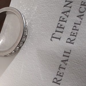 TIFFANY & CO .81 ct PLAT CHANNEL SET DIAMOND HALF ETERNITY BAND Sz 5 D-G VVS-VS